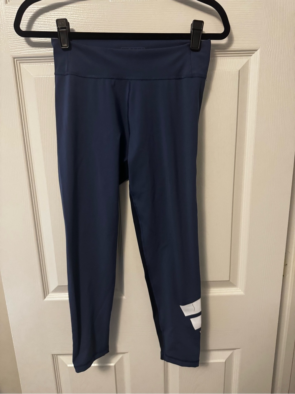adidas Navy Blue Capris with White Logo Detail